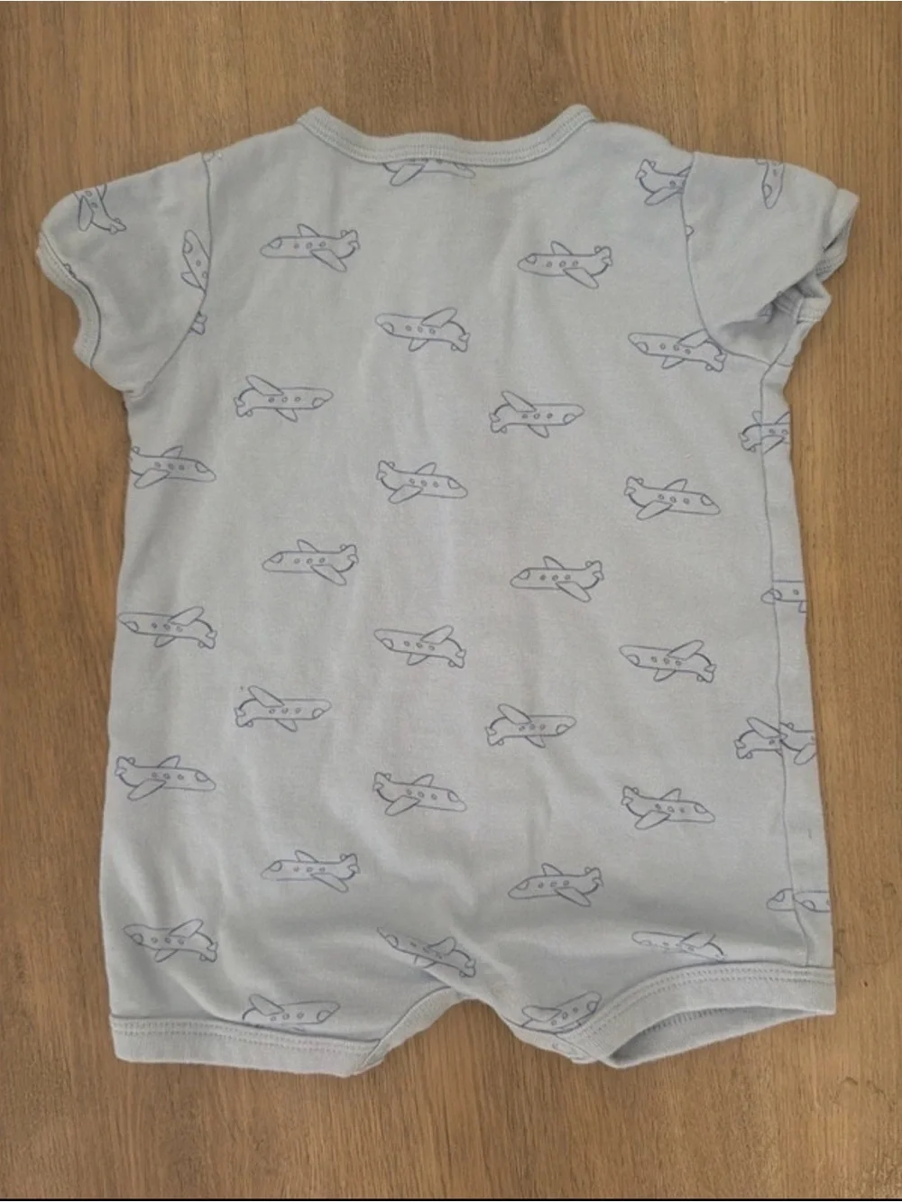 Carter's Light Blue Short-Sleeve Airplane One-Piece